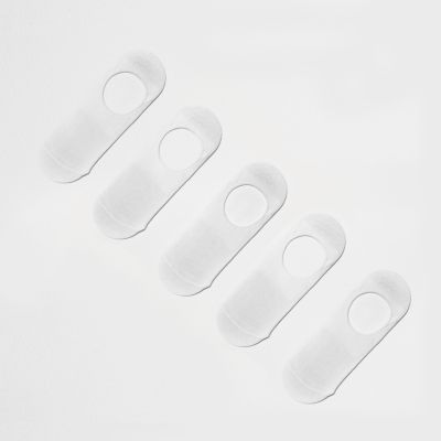 White invisible liner socks five pack